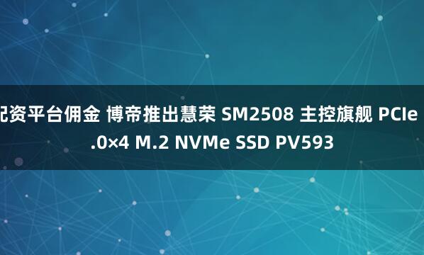 配资平台佣金 博帝推出慧荣 SM2508 主控旗舰 PCIe 5.0×4 M.2 NVMe SSD PV593